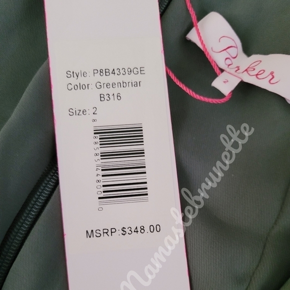 NWT $348 Parker Sage Green Ruffled Tiered Dress, Size 2 - Picture 8 of 14